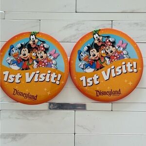 Disney Orange 1st Visit Buttons